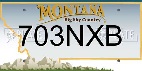 703NXB Montana License Plate
