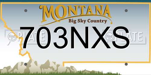 703NXS Montana License Plate