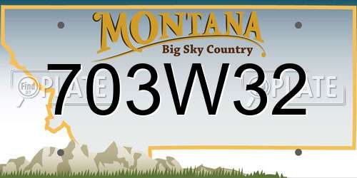 703W32 Montana License Plate