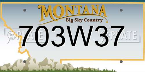 703W37 Montana License Plate