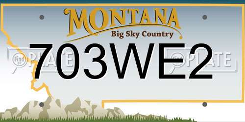703WE2 Montana License Plate