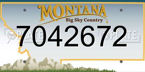 7042672 Montana License Plate