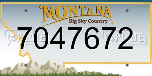 7047672 Montana License Plate
