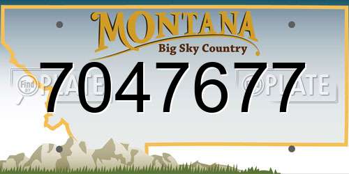 7047677 Montana License Plate