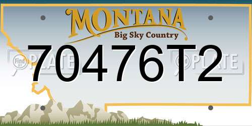 70476T2 Montana License Plate