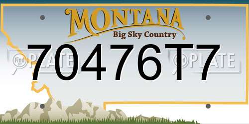 70476T7 Montana License Plate