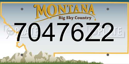 70476Z2 Montana License Plate