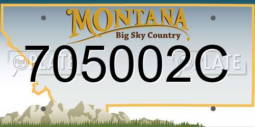 705002C Montana License Plate
