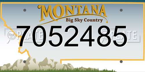 7052485 Montana License Plate