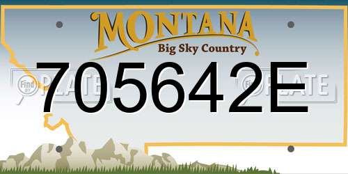 705642E Montana License Plate