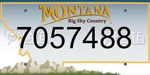 7057488 Montana License Plate