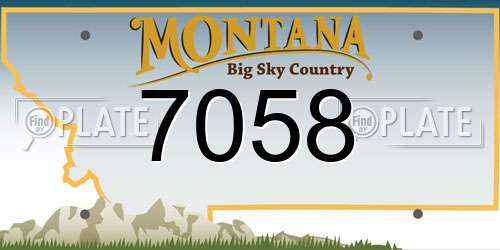 7058 Montana License Plate