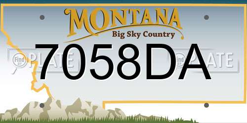 7058DA Montana License Plate