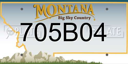 705B04 Montana License Plate