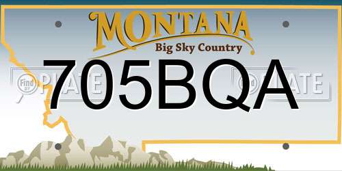 705BQA Montana License Plate
