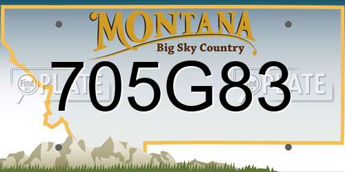 705G83 Montana License Plate