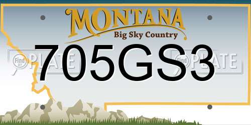 705GS3 Montana License Plate
