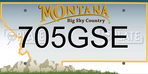 705GSE Montana License Plate