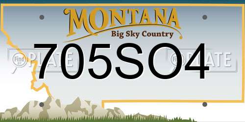705SO4 Montana License Plate