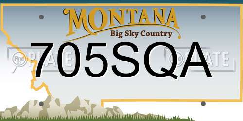 705SQA Montana License Plate