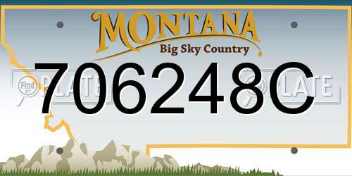 706248C Montana License Plate