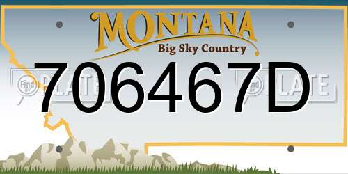 706467D Montana License Plate