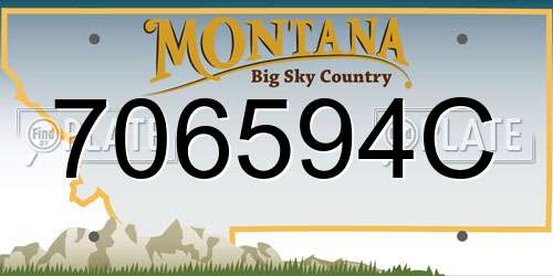 706594C Montana License Plate