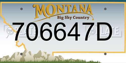 706647D Montana License Plate