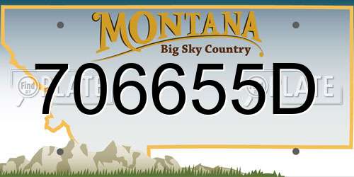 706655D Montana License Plate