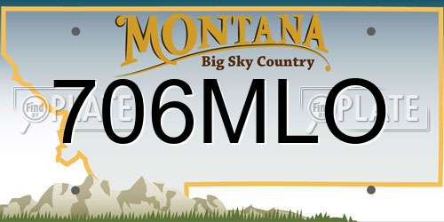 706MLO Montana License Plate