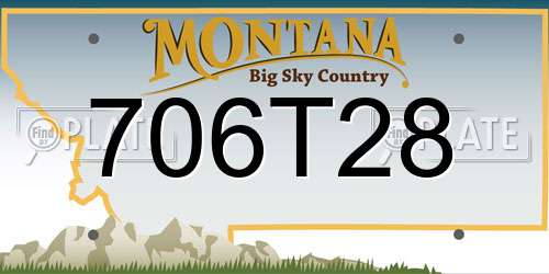 706T28 Montana License Plate
