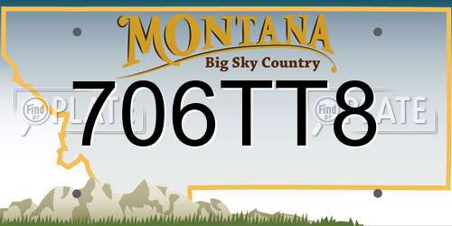 706TT8 Montana License Plate