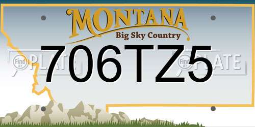 706TZ5 Montana License Plate