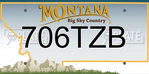 706TZB Montana License Plate