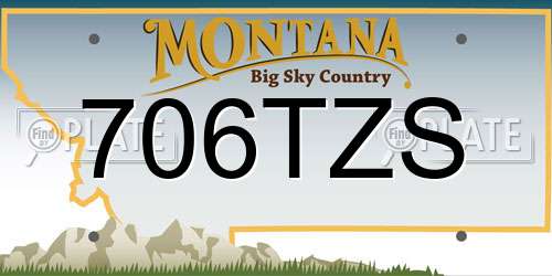 706TZS Montana License Plate