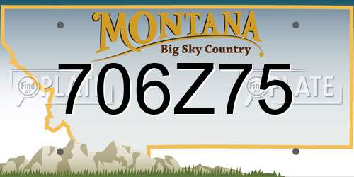 706Z75 Montana License Plate