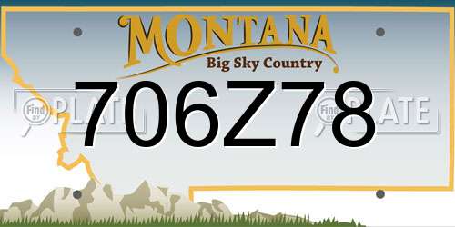 706Z78 Montana License Plate