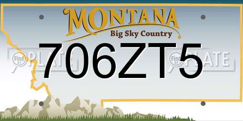 706ZT5 Montana License Plate