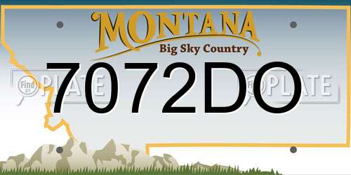 7072DO Montana License Plate