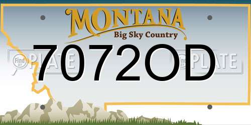 7072OD Montana License Plate