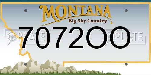 7072OO Montana License Plate