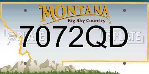 7072QD Montana License Plate