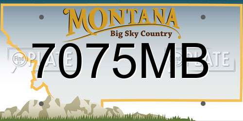 7075MB Montana License Plate
