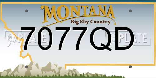 7077QD Montana License Plate