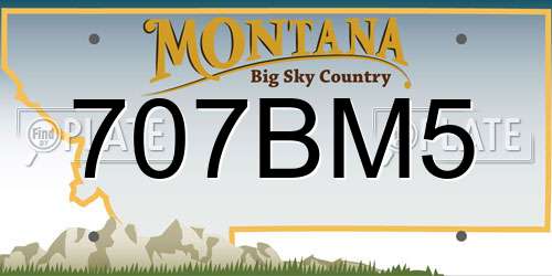 707BM5 Montana License Plate