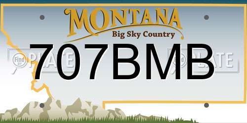 707BMB Montana License Plate