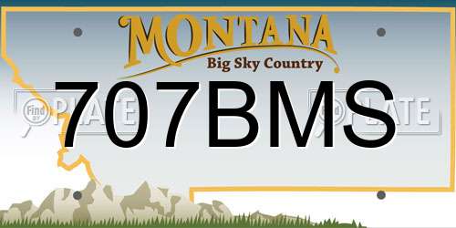 707BMS Montana License Plate