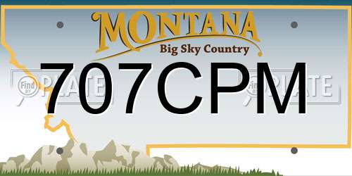 707CPM Montana License Plate