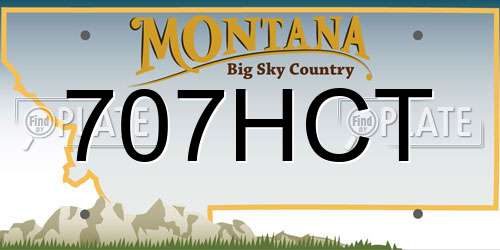 707HCT Montana License Plate