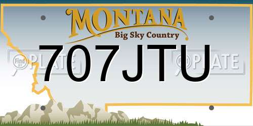 707JTU Montana License Plate